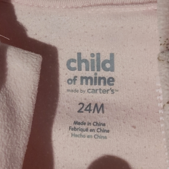 Child Of Mine By Carter's Light Pink Onsie With Bears And Middle Zipper Size 24M - Picture 5 of 9